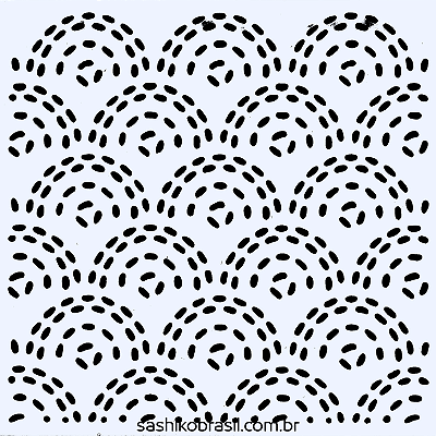 Gabarito para Bordado Sashiko 10cm x 10cm em Stencil Modelo 52