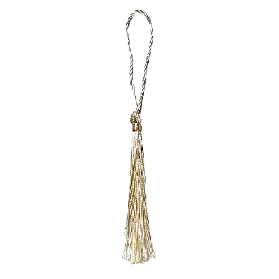 Tassel de Seda para Artesanato 13cm 3 Unidades Pérola