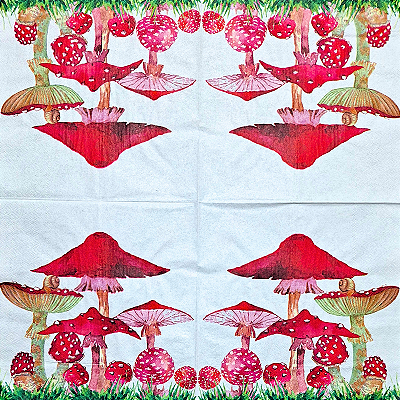 Guardanapo para Decoupage 33x33 Cogumelos
