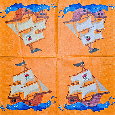 Guardanapo para Decoupage 33x33 Navio Pirata