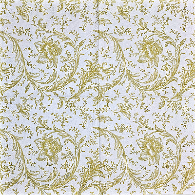Guardanapo para Decoupage 33x33 Arabesco Floral Dourado