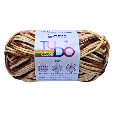 Novelo de Lã Tricô Crochê 40g 84m Cisne Tudo Multicolor 487 Coats