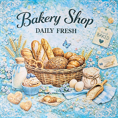 Papel para Scrapbook 30x30 Tema Bakery Modelo 1