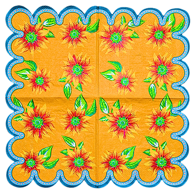 Guardanapo para Decoupage 25x25 Floral Bordado