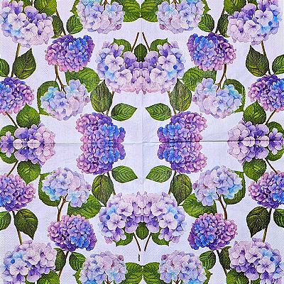 Guardanapo para Decoupage 33x33 Hortênsias Roxas e Lilás