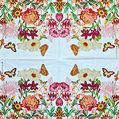 Guardanapo para Decoupage 33x33 Borboletas by Adriana Sanmartin