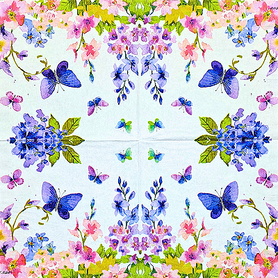 Guardanapo para Decoupage 33x33 Borboletas by Carola Pabst