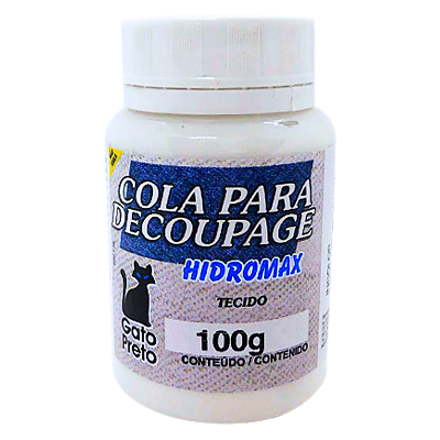 Cola para Decoupage Hidromax Tecido 100g Gato Preto