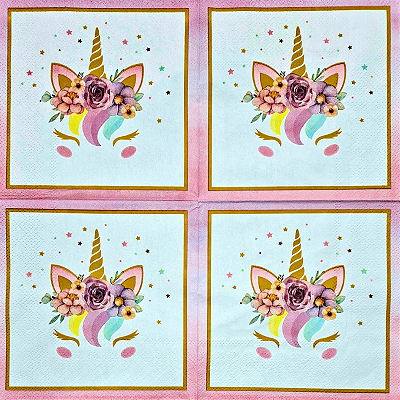 Guardanapo para Decoupage 33x33 Unicórnio Modelo 4