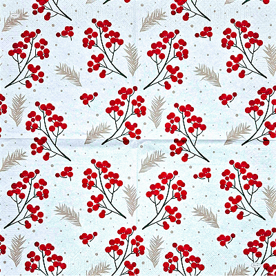 Guardanapo para Decoupage 33x33 Azevinhos Silvestres
