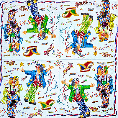 Guardanapo para Decoupage 33x33 Palhaços