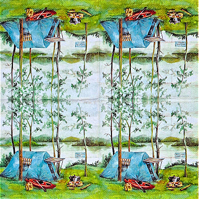 Guardanapo para Decoupage 25x25 Acampamento