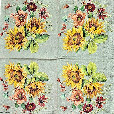 Guardanapo para Decoupage 25x25 Girassóis by Lisa Audit
