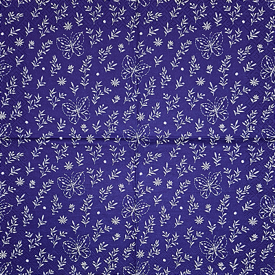 Guardanapo para Decoupage 33x33 Bordado de Borboletas Azul e Branco