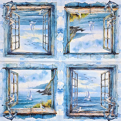 Guardanapo para Decoupage 33x33 Vista do Mar