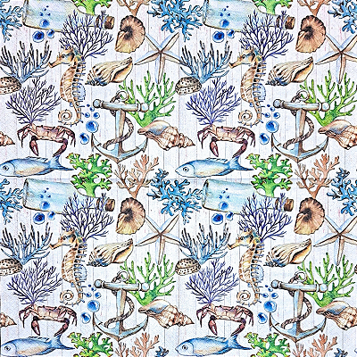 Guardanapo para Decoupage 33x33 Decoração Marinha
