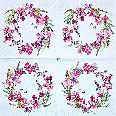 Guardanapo para Decoupage 33x33 Guirlanda de Flores