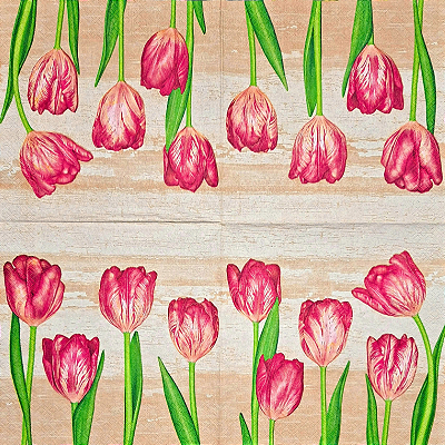 Guardanapo para Decoupage 33x33 Tulipas Delicadas