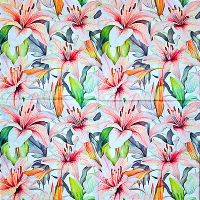 Guardanapo para Decoupage 33x33 Lírios Rosa