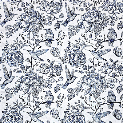 Guardanapo para Decoupage 33x33 Beija-Flor Azul e Branco