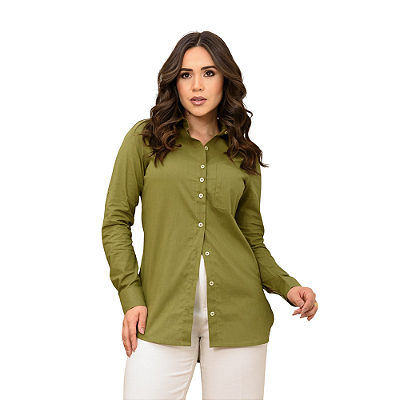 Max Camisa Manga Longa Helena Verde Oliva