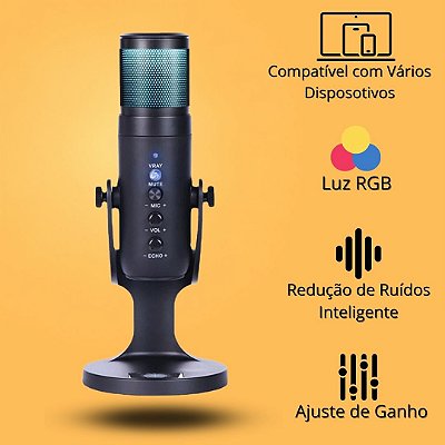 Microfone condensador usb RGB FEIWIMI D-950 Profissional Streamer vocais fluxos de gravação microfone estúdio para PC Youtube Gamer