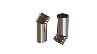 Conjunto Curva 110mm 45 Comp. 250mm Inox