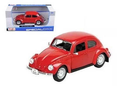 Miniatura Volkswagen Fusca Vermelho 1/24 - Maisto