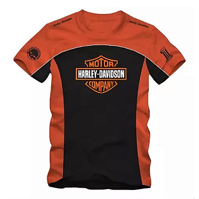 Camiseta Moto Harley Davidson - Laranja