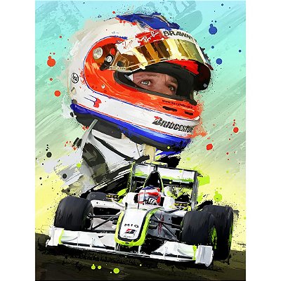 Quadro Rubens Barrichello Brawn 2009 - Limited Edition
