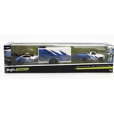 Maisto 1:64 Diecast Design Team Hauler Chev 1500 + subaru Brz