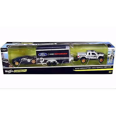 Maisto 1:64 Diecast Design Team Haulers Ford Raptor +ford Gt