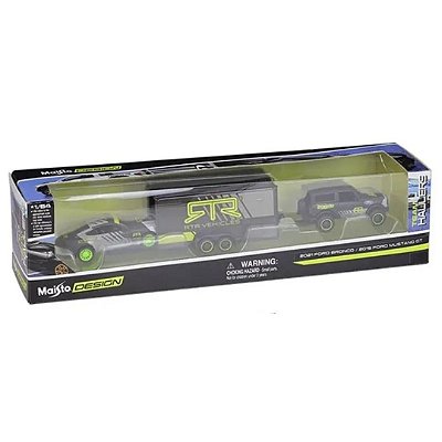 Maisto 1:64 Diecast Design Team Hauler Ford Bronco + Mustang