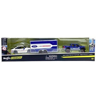 Maisto 1:64 Diecast Design Team Hauler Ford F150+ford Cobra