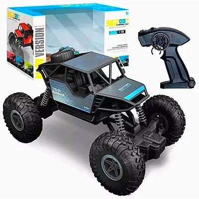 Carrinho de controle remoto Jeep Big Foot 1/18 - azul