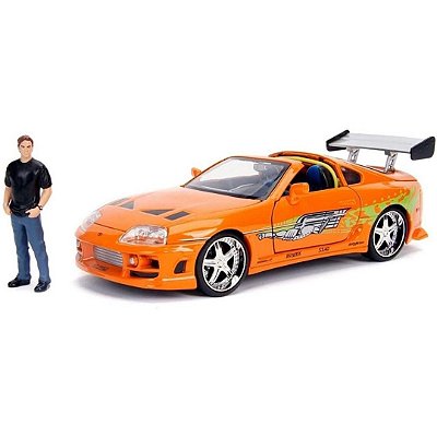Miniatura Toyota Supra Boneco Brian Velozes E Furiosos 1/24
