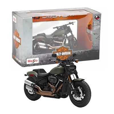 Miniatura Moto Harley Davidson Fat Bob 114 verde- 1/18