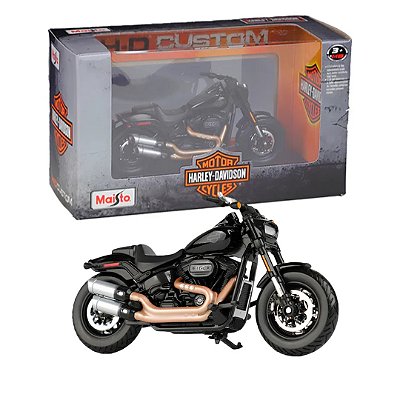 Miniatura Moto Harley-davidson Fat Bob 114 preta - 1/18
