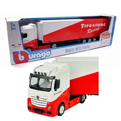 Miniatura Caminhão Mercedes Firestone hauler  1/43 - Bburago