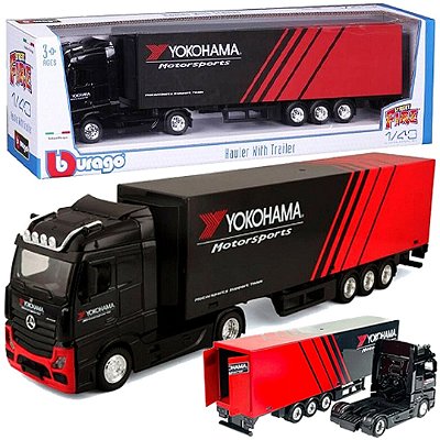 Miniatura Caminhão Mercedes Yokohama Hauler 1/43 - Bburago
