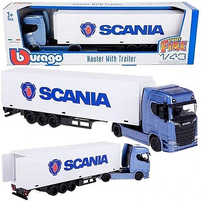 Miniatura Caminhão Scania Hauler with Trailer 1/43 - Bburago