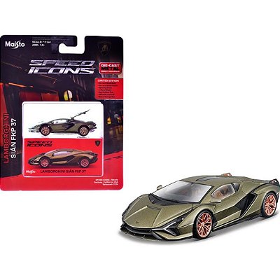Miniatura Carro Lamborghini Sian verde 1/64 Speed icons