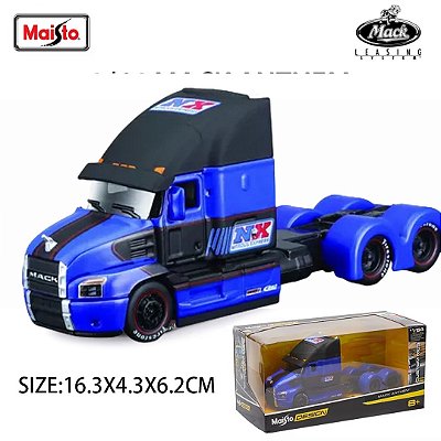 Miniatura Caminhão Mack Anthem Azul 1/64 - maisto