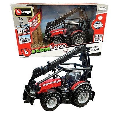 Mniatura Trator Massey Ferguson 8740S vermelho Farmland