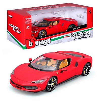Miniatura carro Ferrari 296 GTB vermelha 1/18