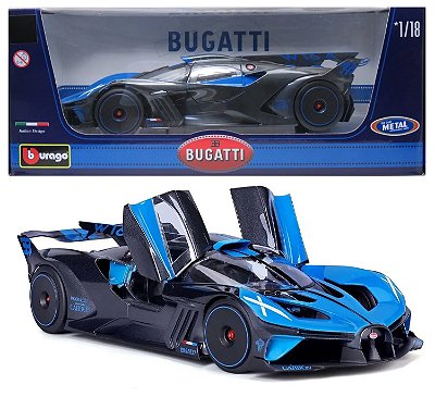 Miniatura carro Bugatti Bolide W16.4 azul 1/18