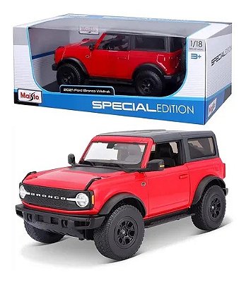 Miniatura carro Ford Bronco WildTrack 2DR vermelho 1/18