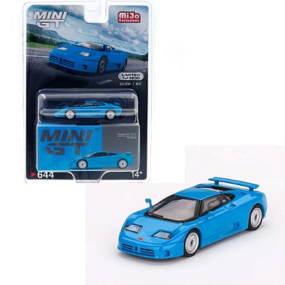 Miniatura carro Bugatti EB110 Mini GT Azul 1/64