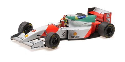 Miniatura F1 Ayrton Senna McLaren MP4/8 1993 Bandeira - 1/18