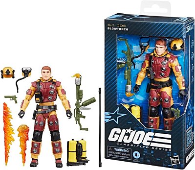 Boneco Gijoe Classified Blowtorch lança chamas